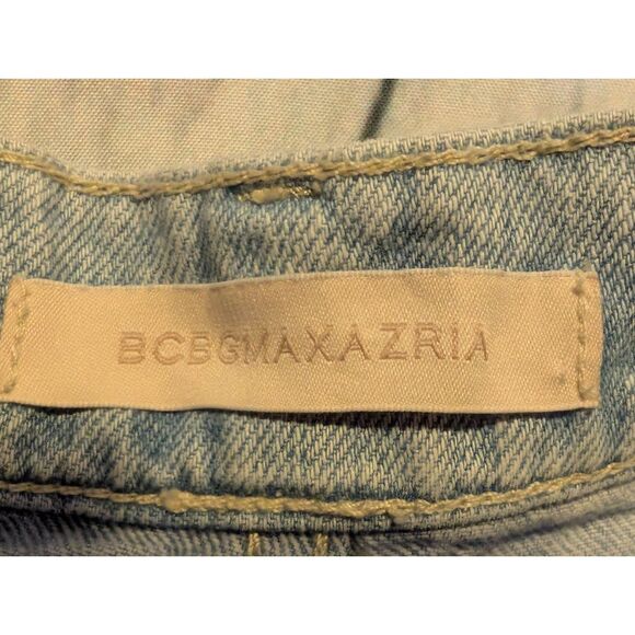 BCBGMAXAZRIA Snap-Vent Light Wash Denim Jeans Size 27" Waist Model Off-Duty Y2K - Picture 6 of 7